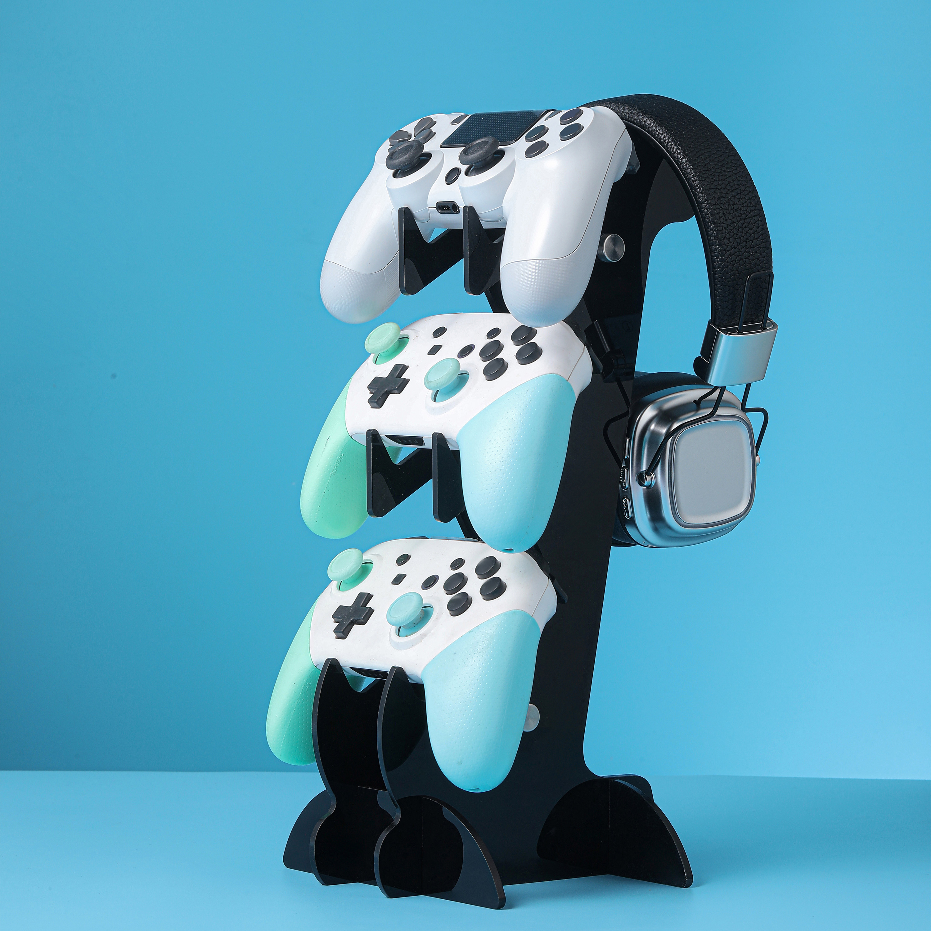 Gaming Accessories Organizer - Suitable for PS5/PS4/Xbox/Switch universal controller/headphone three-layer