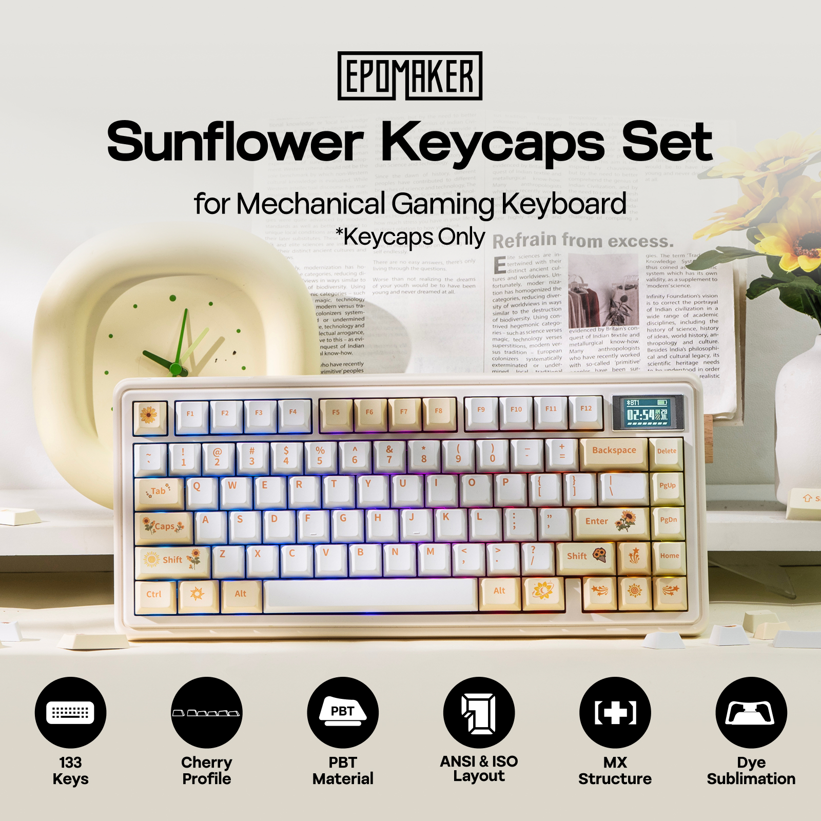 EPOMAKER Sunflower Keycaps Set - Gaming Set Accessories recensione e prezzo