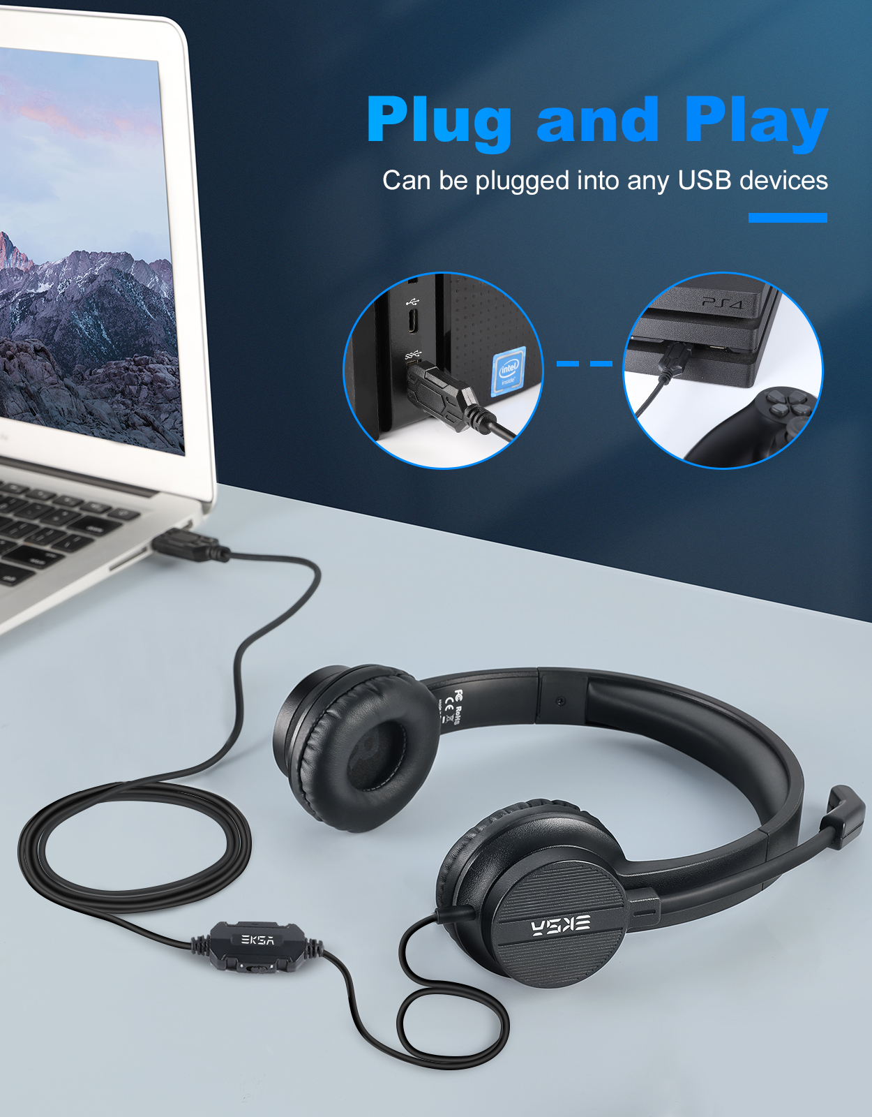 EKSA H12E Office Headset On-Ea - Gaming Set Accessories recensione e prezzo