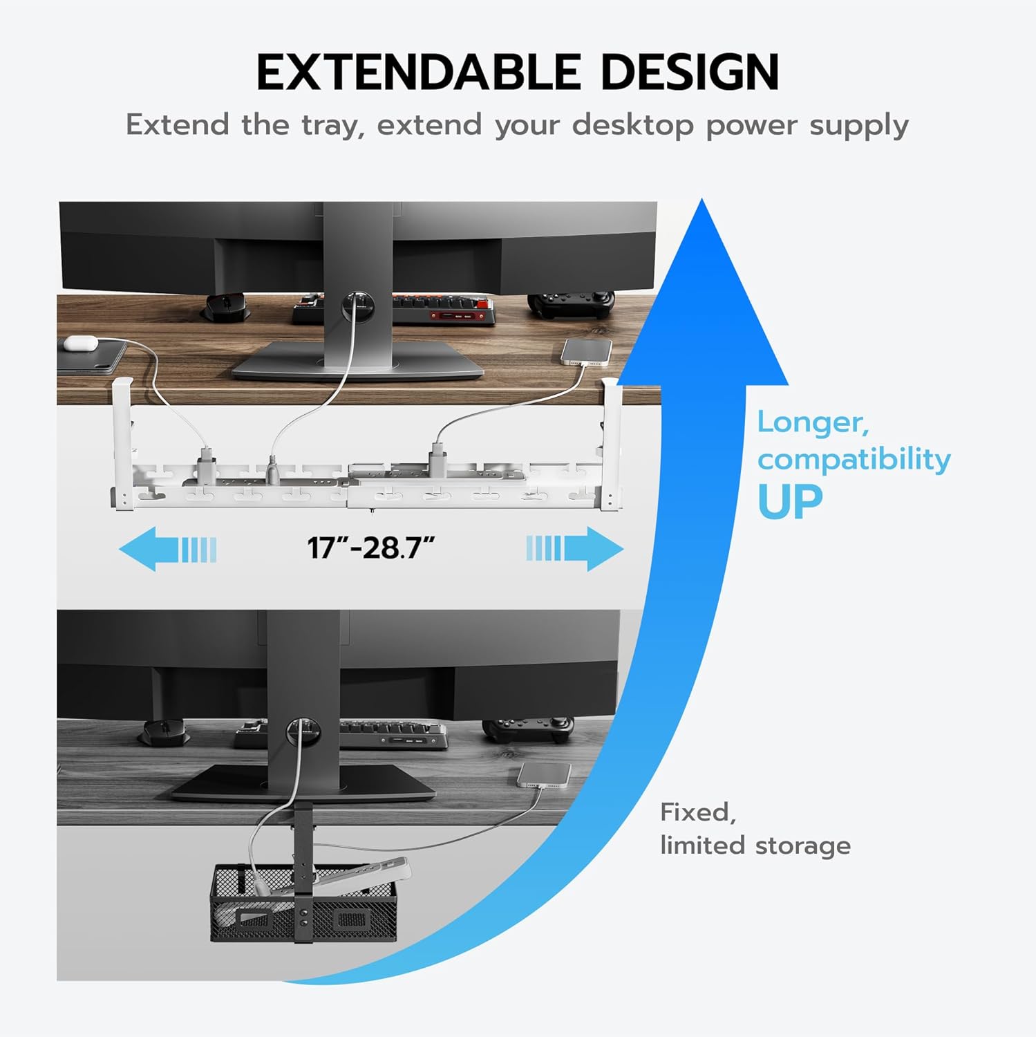 Extendable Under Desk Cable Ma - Gaming Accessories Organizer recensione e prezzo